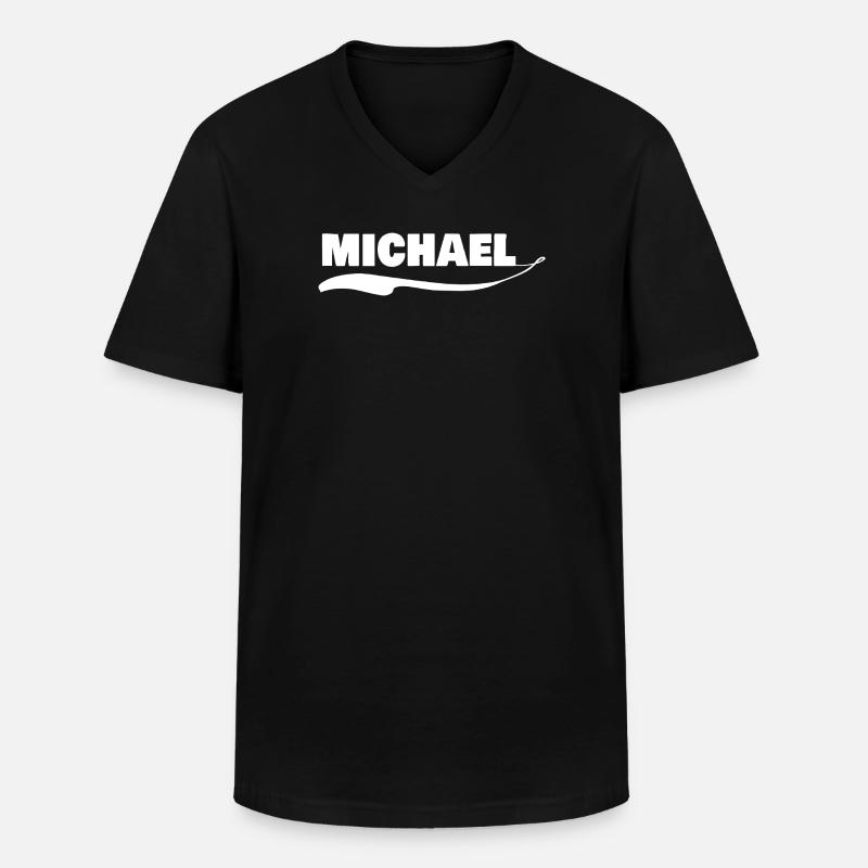 michael - Männer-T-Shirt mit V-Ausschnitt - Schwarz