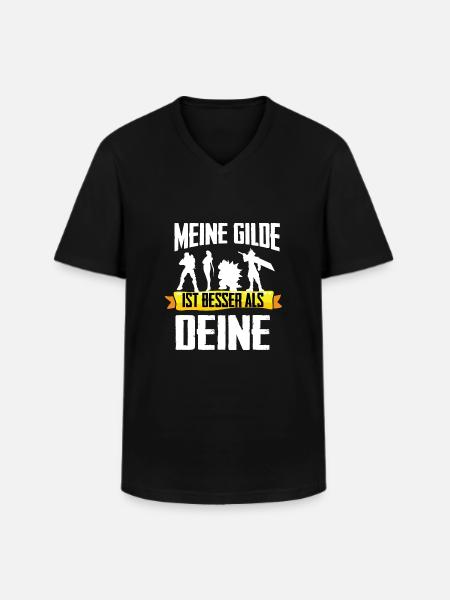 WOW Shirt-Meine Gilde - Männer-T-Shirt mit V-Ausschnitt - Schwarz