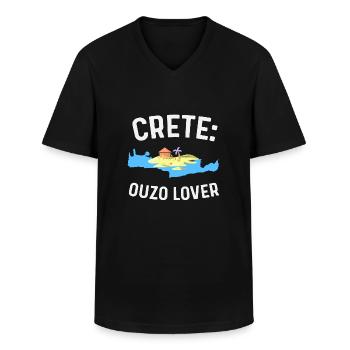 Crete Ouzo Lover - Männer-T-Shirt mit V-Ausschnitt - Schwarz - Vorne - AI Model Male 178 dark (178cm)