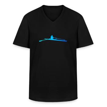 Rowing Rowing Men Women Rowers - Men's V-Neck T-Shirt - black - Front - AI Model Male 178 dark (178cm)