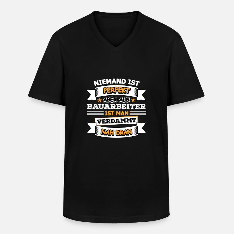 Bauarbeiter - Männer-T-Shirt mit V-Ausschnitt - Schwarz