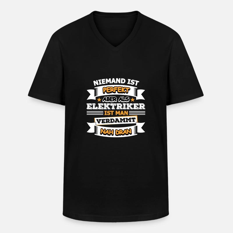 Elektriker - Männer-T-Shirt mit V-Ausschnitt - Schwarz