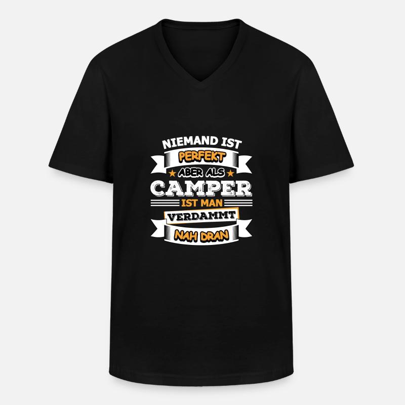 Camper - Männer-T-Shirt mit V-Ausschnitt - Schwarz