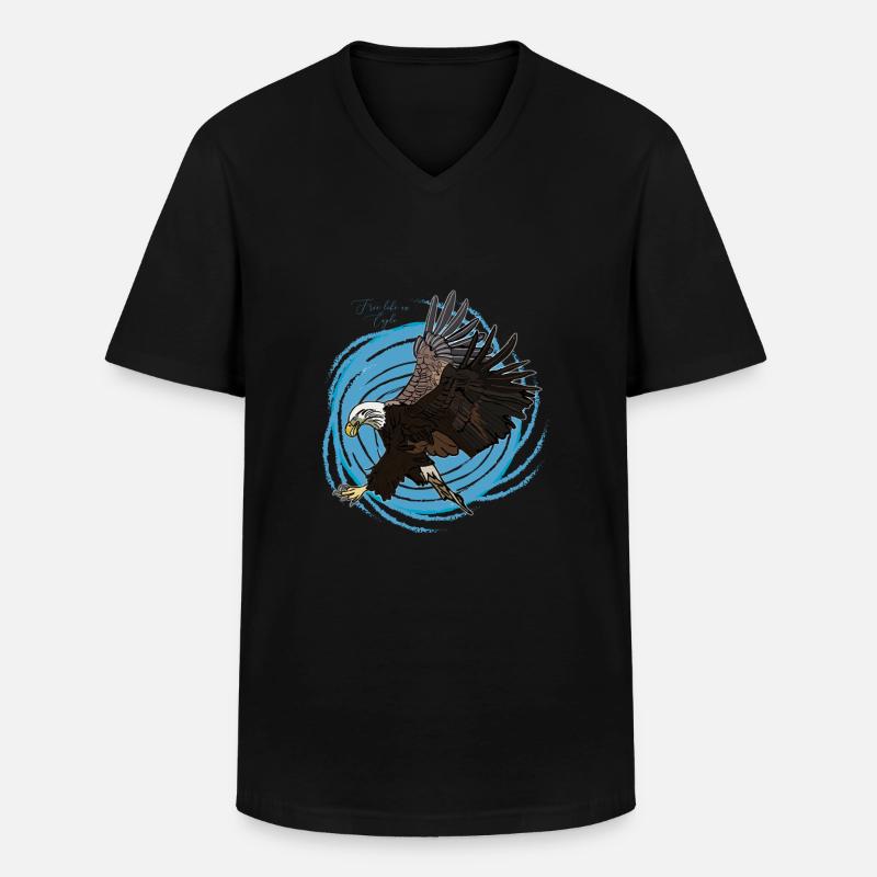 Adler, Eagle, Free - Männer-T-Shirt mit V-Ausschnitt - Schwarz