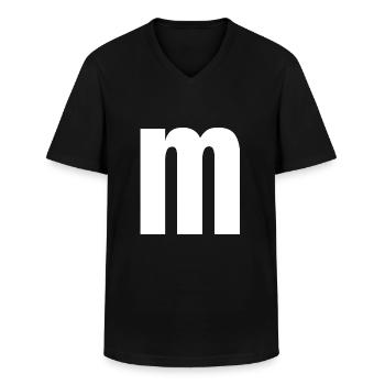 M - Männer-T-Shirt mit V-Ausschnitt - Schwarz - Vorne - AI Model Male 178 dark (178cm)