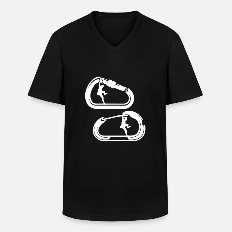 Bouldern Klettern Climbing - Männer-T-Shirt mit V-Ausschnitt - Schwarz