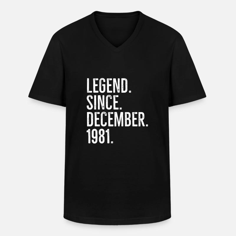 Legende seit Dezember 1981 - Männer-T-Shirt mit V-Ausschnitt - Schwarz