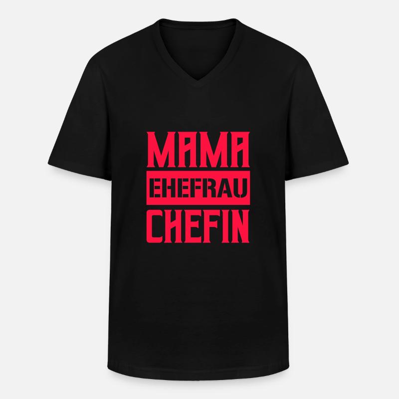 mama ehefrau chefin - Männer-T-Shirt mit V-Ausschnitt - Schwarz
