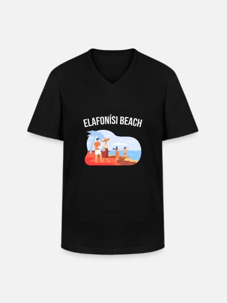 Elafonisi Beach - Men's V-Neck T-Shirt - black