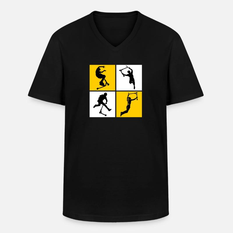 Freestyle-Roller - Männer-T-Shirt mit V-Ausschnitt - Schwarz