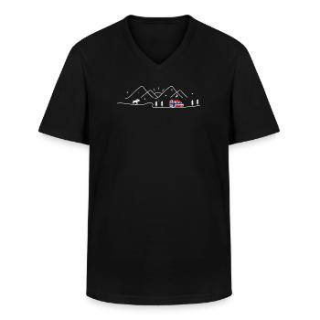 Norwegen Camping Kastenwagen Norway Design - Männer-T-Shirt mit V-Ausschnitt - Schwarz - Vorne - AI Model Male 178 dark (178cm)