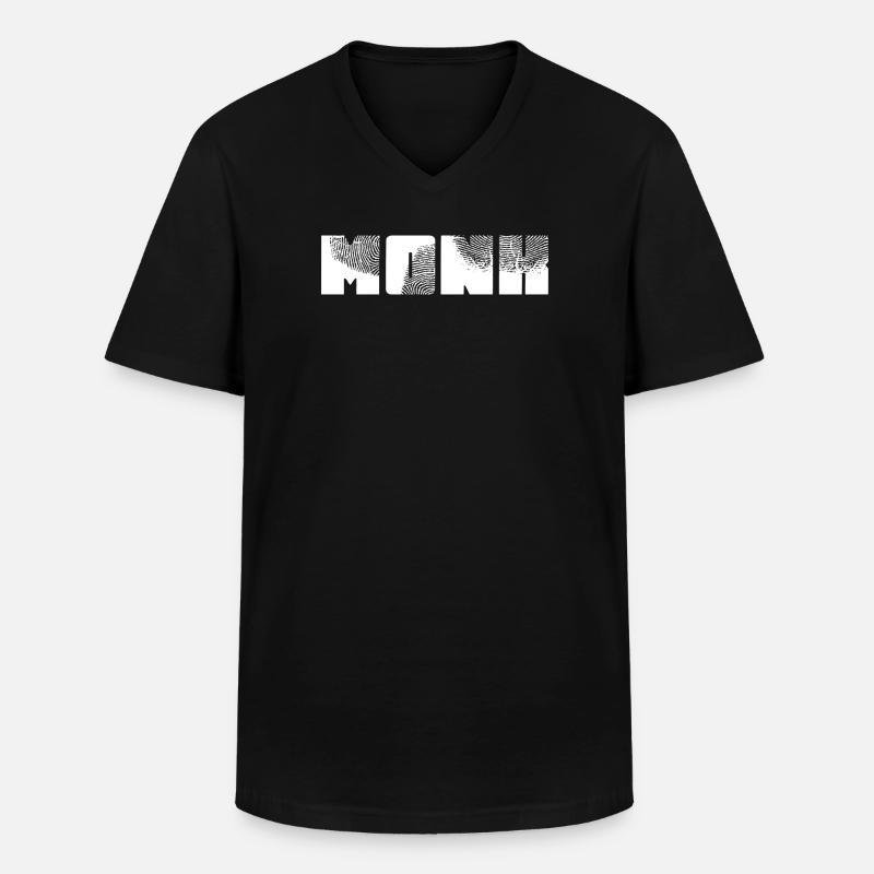 Monk - Männer-T-Shirt mit V-Ausschnitt - Schwarz