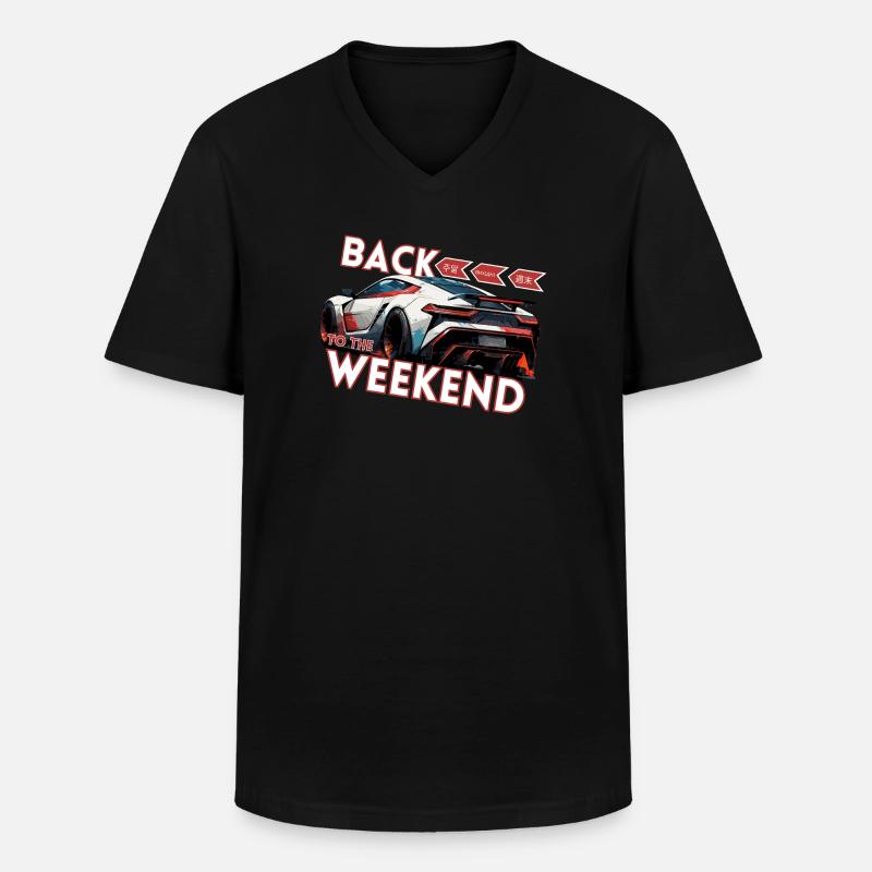 Back to the Weekend - Männer-T-Shirt mit V-Ausschnitt - Schwarz