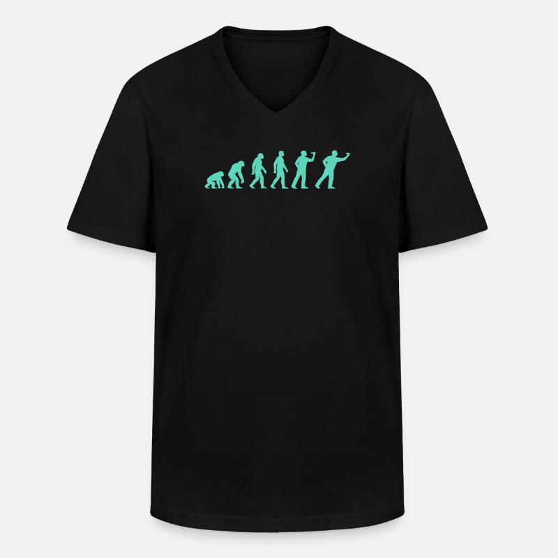 Fortschrittliche Evolutionssilhouette - Männer-T-Shirt mit V-Ausschnitt - Schwarz