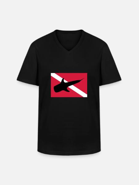 Walhai - Männer-T-Shirt mit V-Ausschnitt - Schwarz