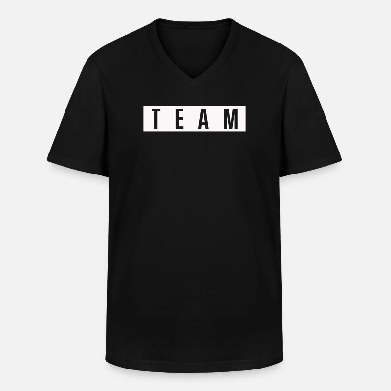 TEAM Blockschrift  - Männer-T-Shirt mit V-Ausschnitt - Schwarz