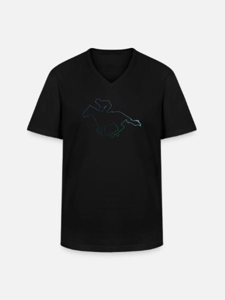 Equitation Concours de saut d’obstacles - T-shirt col V Homme - noir