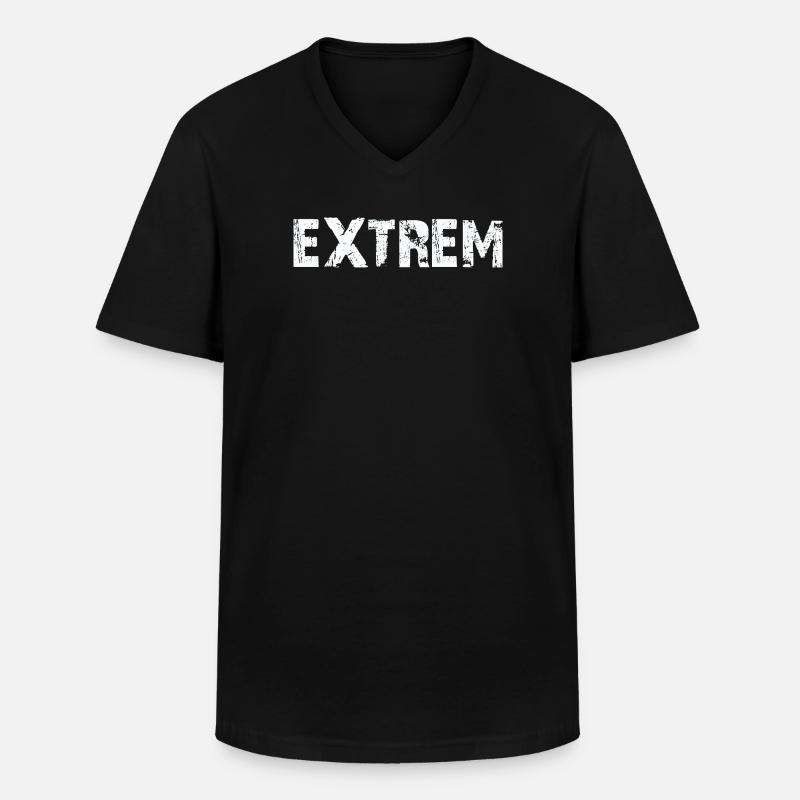 EXTREM - Männer-T-Shirt mit V-Ausschnitt - Schwarz