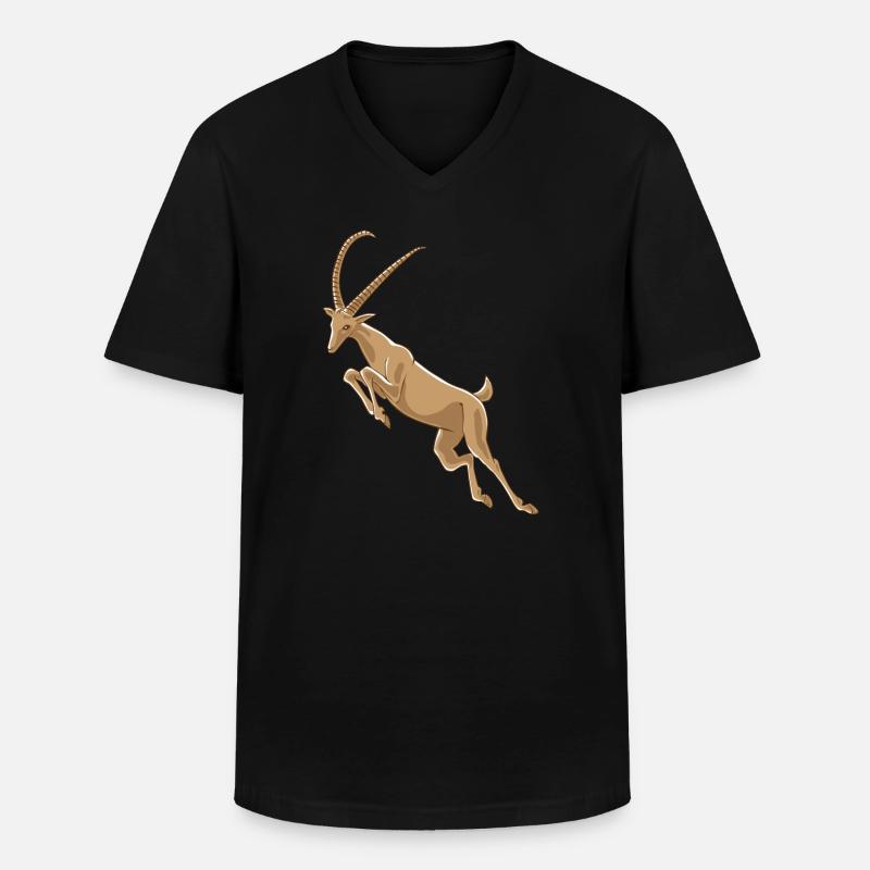 ibex - Männer-T-Shirt mit V-Ausschnitt - Schwarz