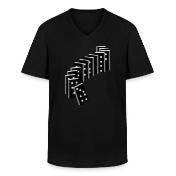 Legespiel mit Domino Spielsteine - Männer-T-Shirt mit V-Ausschnitt - Schwarz - Vorne - AI Model Male 178 dark (178cm)