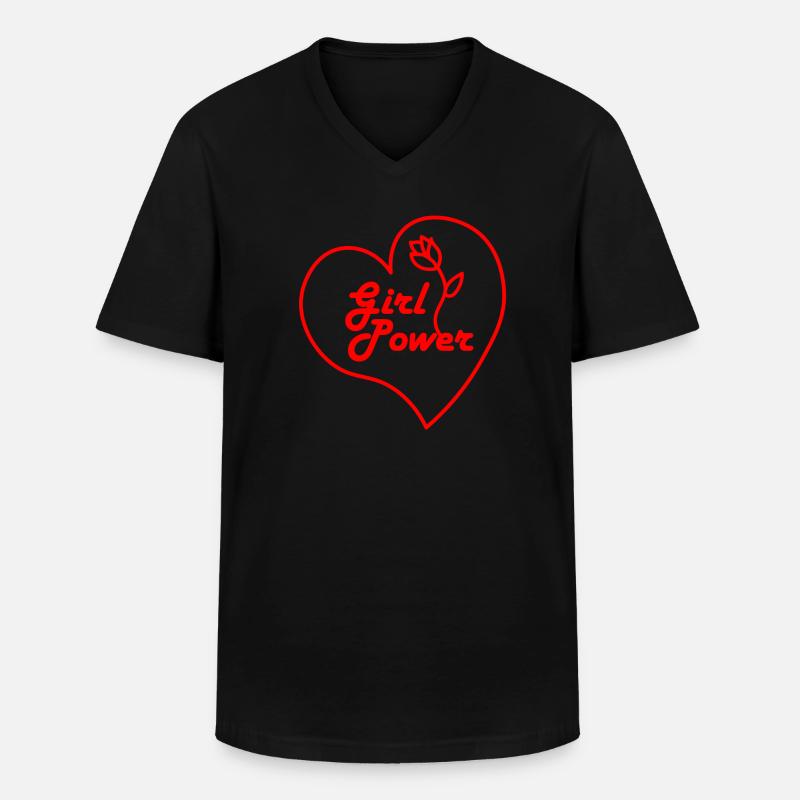 Frauenpower - Männer-T-Shirt mit V-Ausschnitt - Schwarz