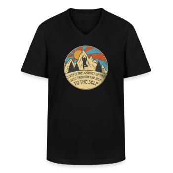 Cooler lustiger Yoga Spruch. Spirituell. - Männer-T-Shirt mit V-Ausschnitt - Schwarz - Vorne - AI Model Male 178 dark (178cm)