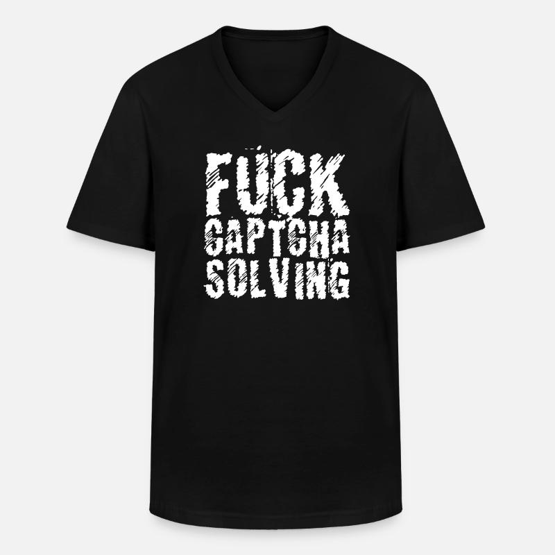 Fuck Captcha Solving - Männer-T-Shirt mit V-Ausschnitt - Schwarz
