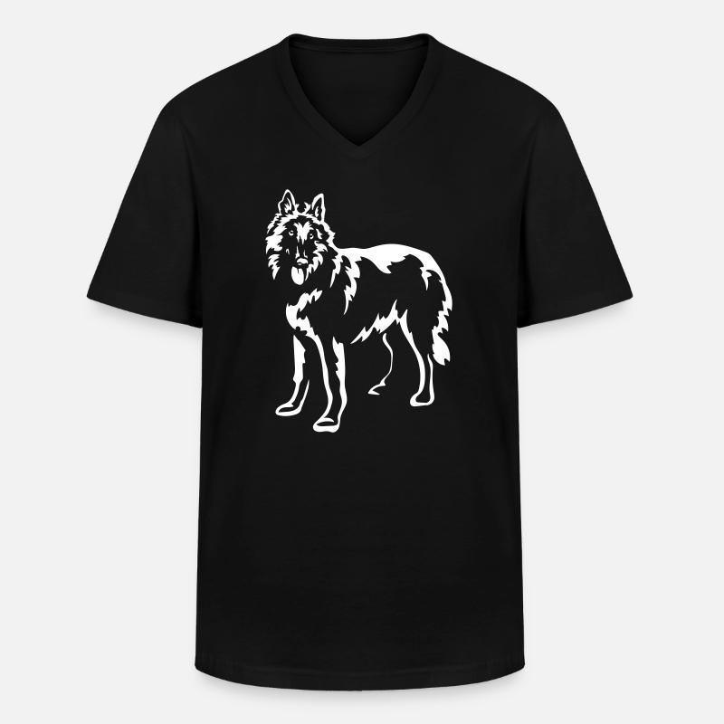 Tervueren "Black Edition" - Männer-T-Shirt mit V-Ausschnitt - Schwarz
