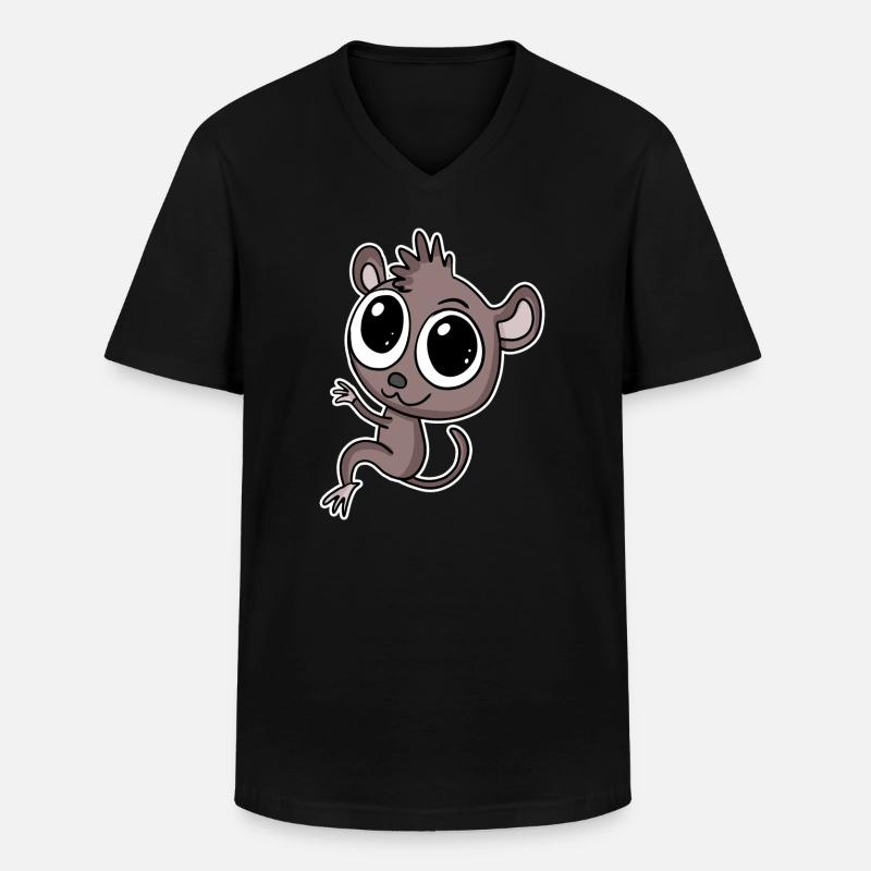 Koboldmaki Koboldmakis Primat - Männer-T-Shirt mit V-Ausschnitt - Schwarz
