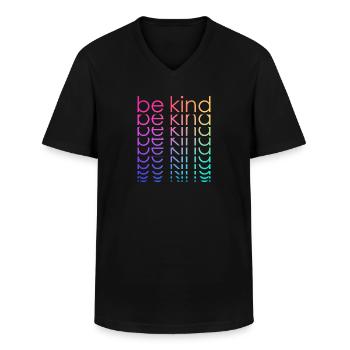 Motivation Soyez gentil | Positif inspirant - T-shirt col V Homme - noir - Devant - AI Model Male 178 dark (178cm)
