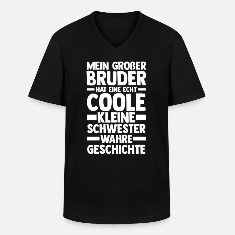 Geschwister Brüder Schwester Bruder - Männer-T-Shirt mit V-Ausschnitt - Schwarz