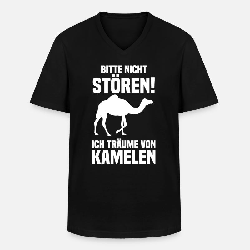 Kamel - Männer-T-Shirt mit V-Ausschnitt - Schwarz
