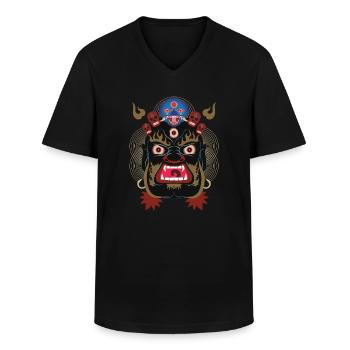 La Danse Macabre 01 - Men's V-Neck T-Shirt - black - Front - AI Model Male 178 dark (178cm)