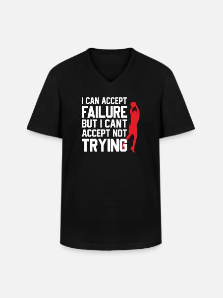 Cool basketbalontwerp met motiverende spreuk - Klassiek mannen T-shirt met V-hals - zwart