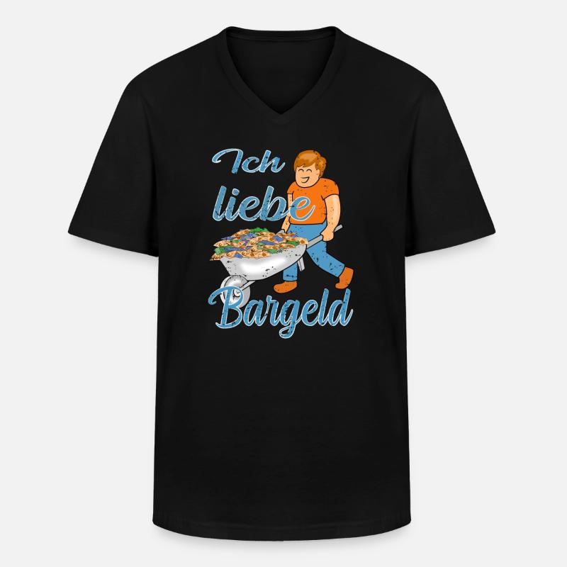 Bargeld Geld - Männer-T-Shirt mit V-Ausschnitt - Schwarz