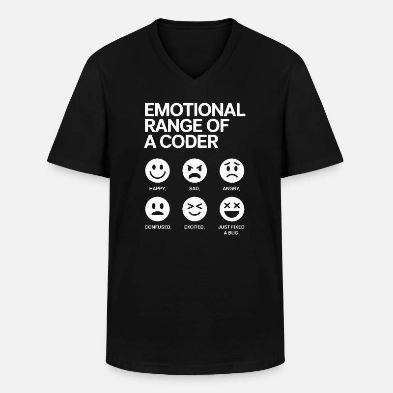 Emotionale Bandbreite eines Programmierers - Männer-T-Shirt mit V-Ausschnitt - Schwarz