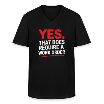 , cela nécessite un ordre de travail Humour de bureau informatique - T-shirt col V Homme - noir - Devant - AI Model Male 178 dark (178cm)