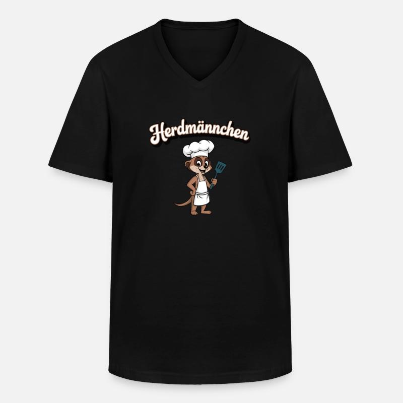 Herdmännchen Erdmännchen Wortwitz Koch - Männer-T-Shirt mit V-Ausschnitt - Schwarz