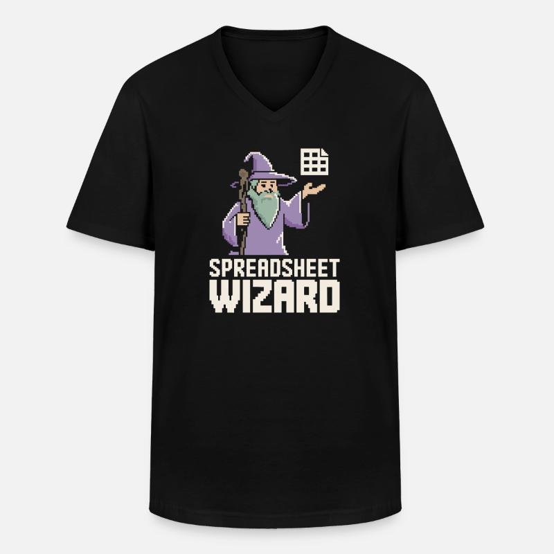 Tabellenkalkulations-Assistent Lustiger Controller Buchhalter - Männer-T-Shirt mit V-Ausschnitt - Schwarz