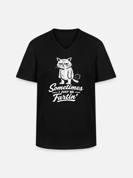 Sometimes I'm just a farting cat ( - Men's V-Neck T-Shirt - black