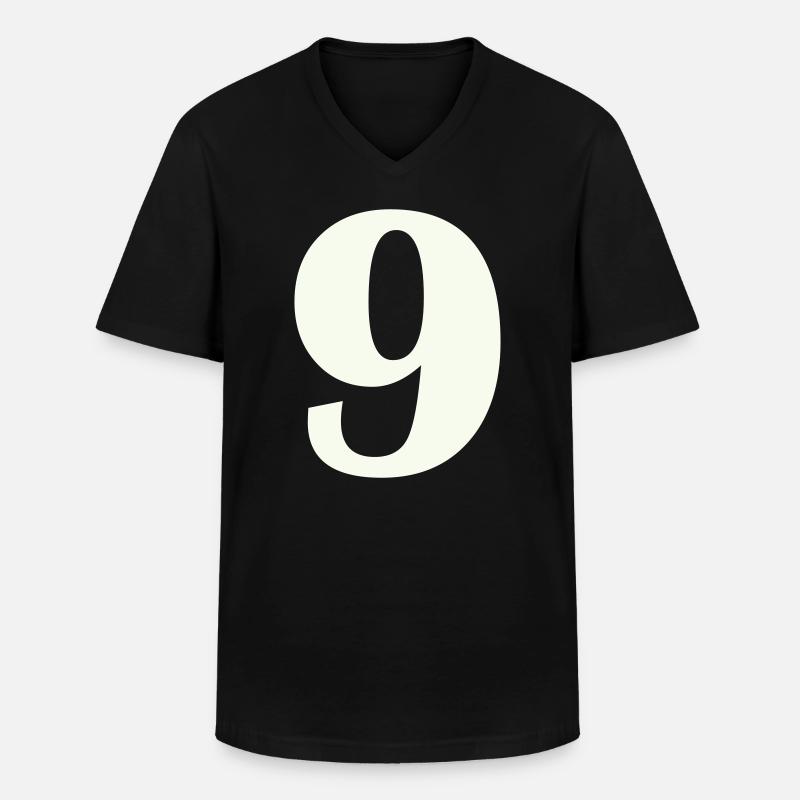 9 - Männer-T-Shirt mit V-Ausschnitt - Schwarz