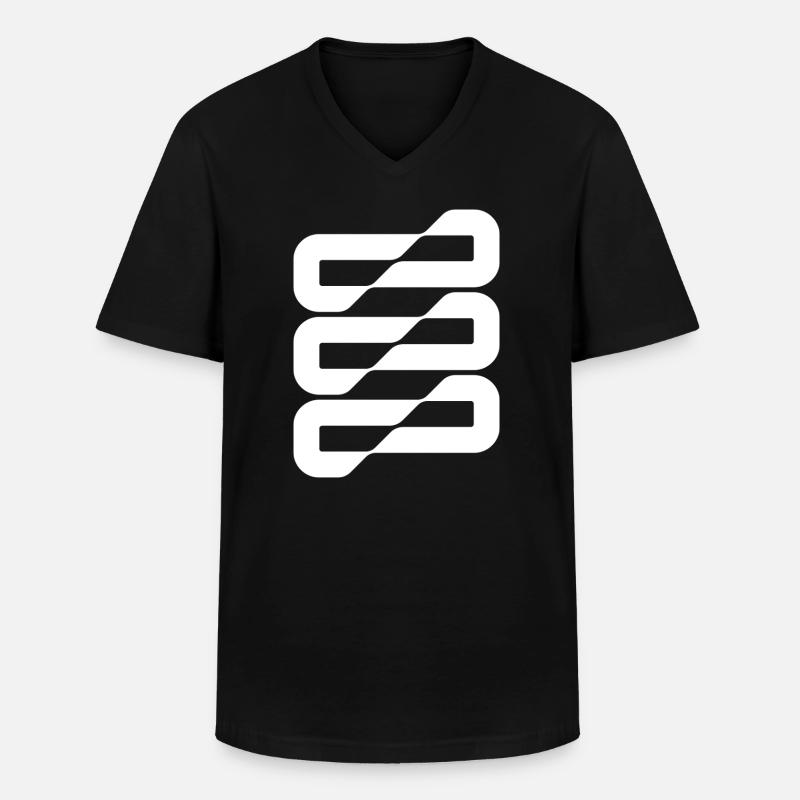 Flowwave-Stripes Abstract - Männer-T-Shirt mit V-Ausschnitt - Schwarz