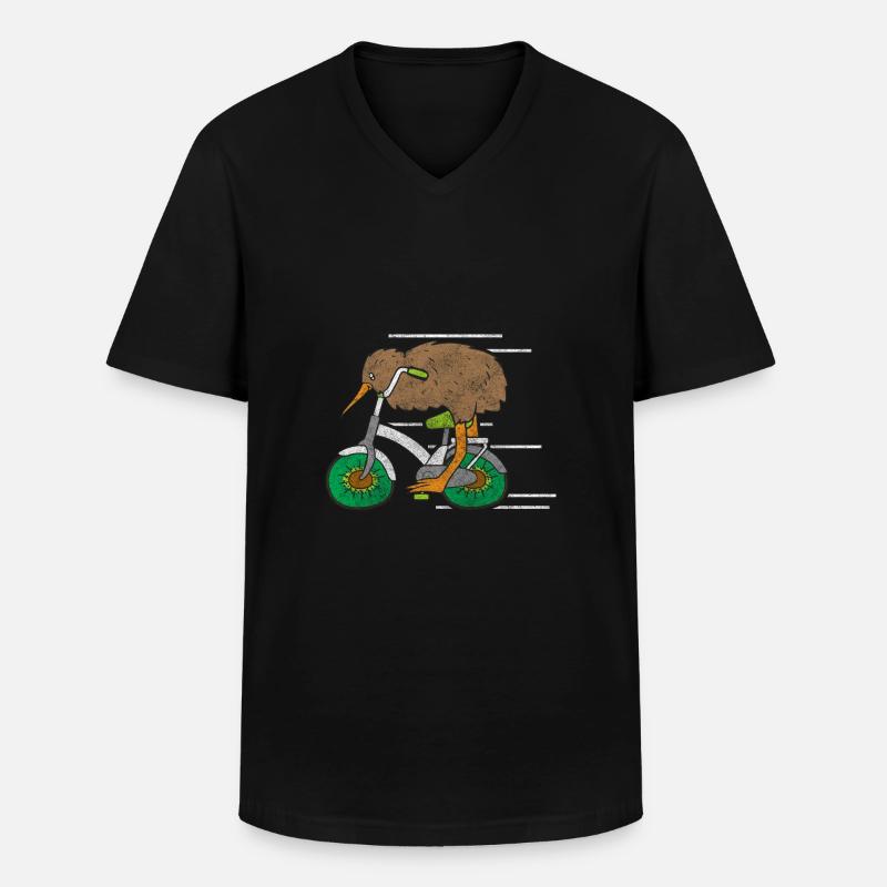 Kiwi Früchtchen Pazifik - Männer-T-Shirt mit V-Ausschnitt - Schwarz
