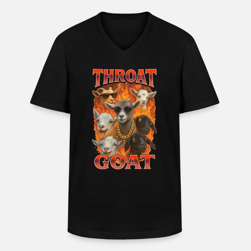 Ziege - Männer-T-Shirt mit V-Ausschnitt - Schwarz