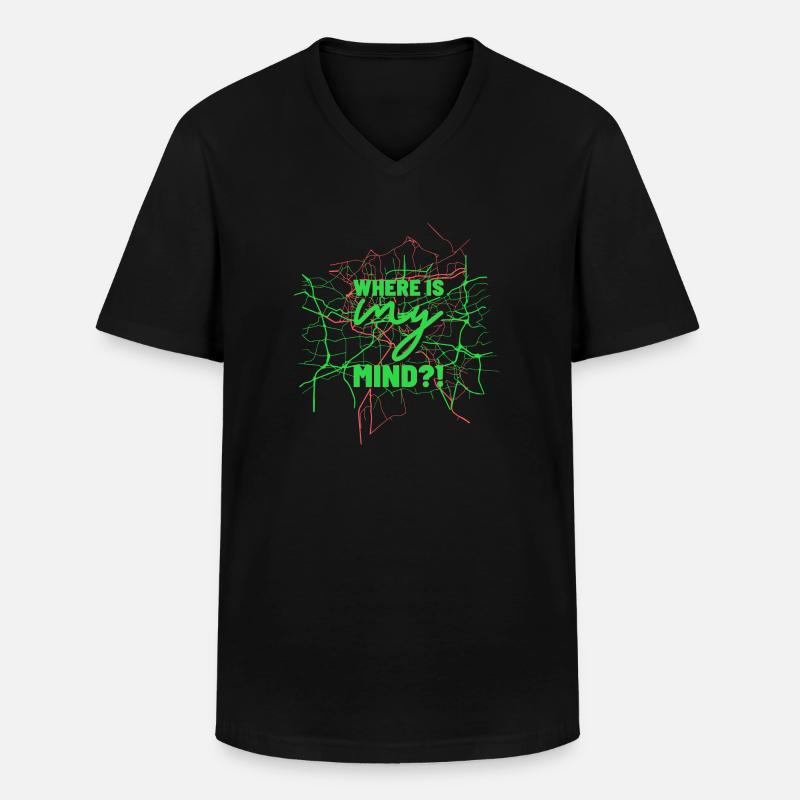 Where is my mind - Männer-T-Shirt mit V-Ausschnitt - Schwarz