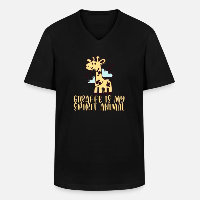 Giraffe - Männer-T-Shirt mit V-Ausschnitt - Schwarz