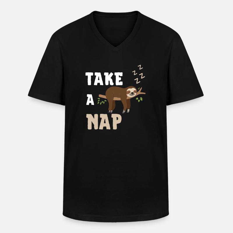 take a nap - Männer-T-Shirt mit V-Ausschnitt - Schwarz