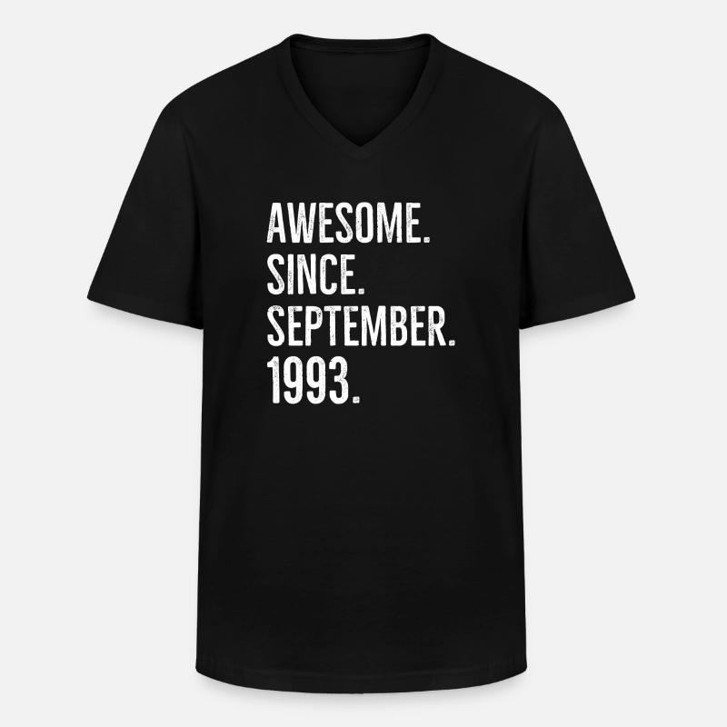 Awesome seit September 1993 - Männer-T-Shirt mit V-Ausschnitt - Schwarz