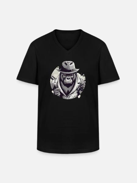 Der Gorilla - Männer-T-Shirt mit V-Ausschnitt - Schwarz