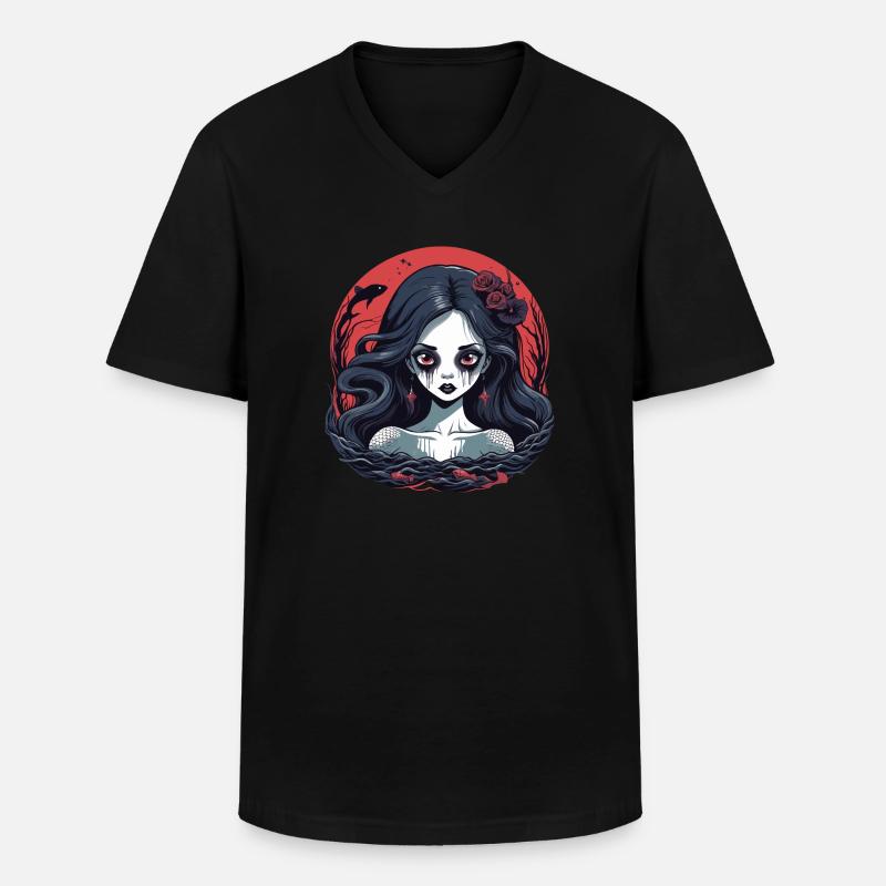 Dunkle Meerjungfrau - Männer-T-Shirt mit V-Ausschnitt - Schwarz